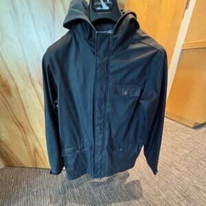 GAP Kids Boy's Raincoat Hooded RainJacket Coat Jersey Lining Dark Blue Size 12